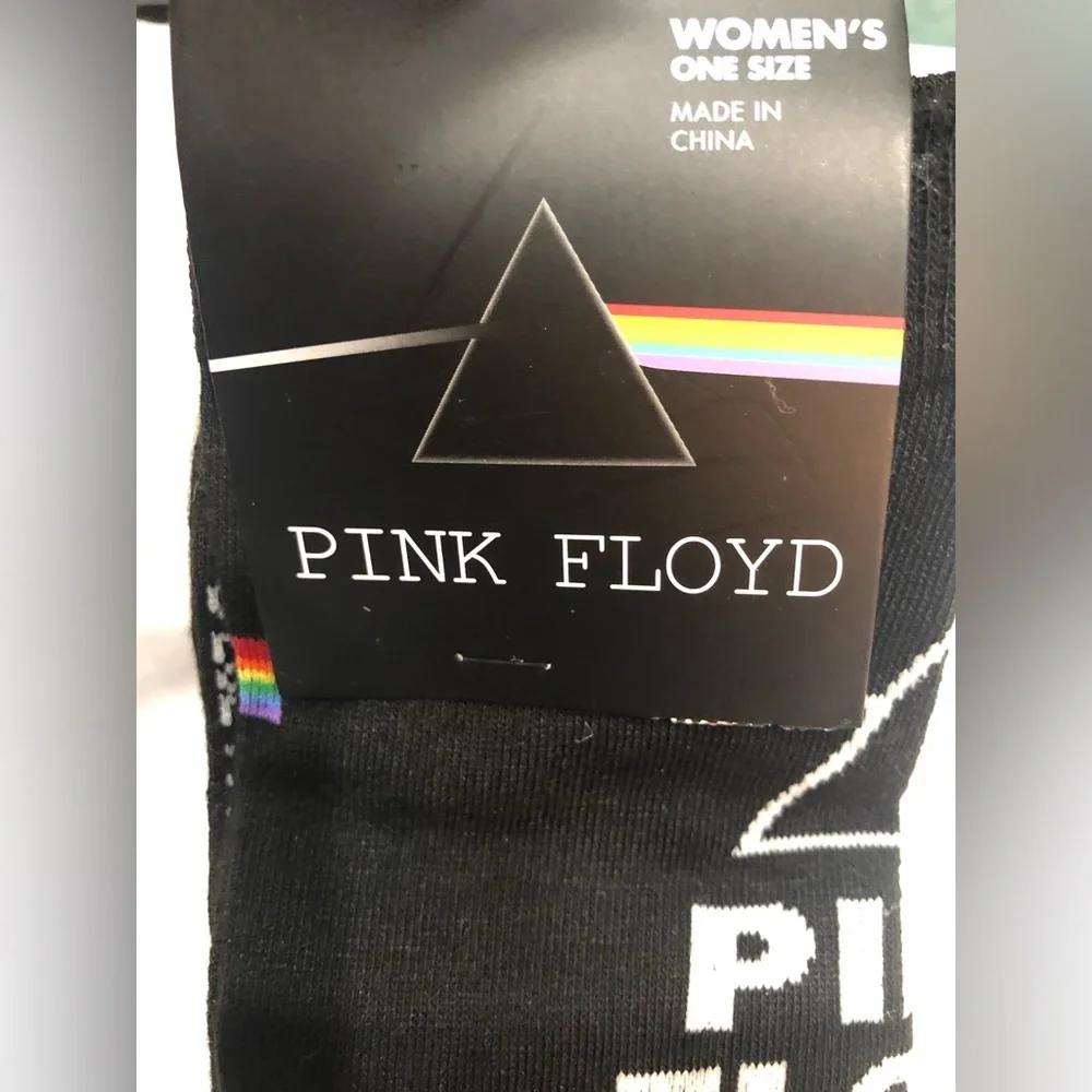 Pink Floyd‎ black dark side of the moon graphic print socks one size new